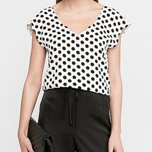 POLKA DOT SCALLOPED TOP from Express medium